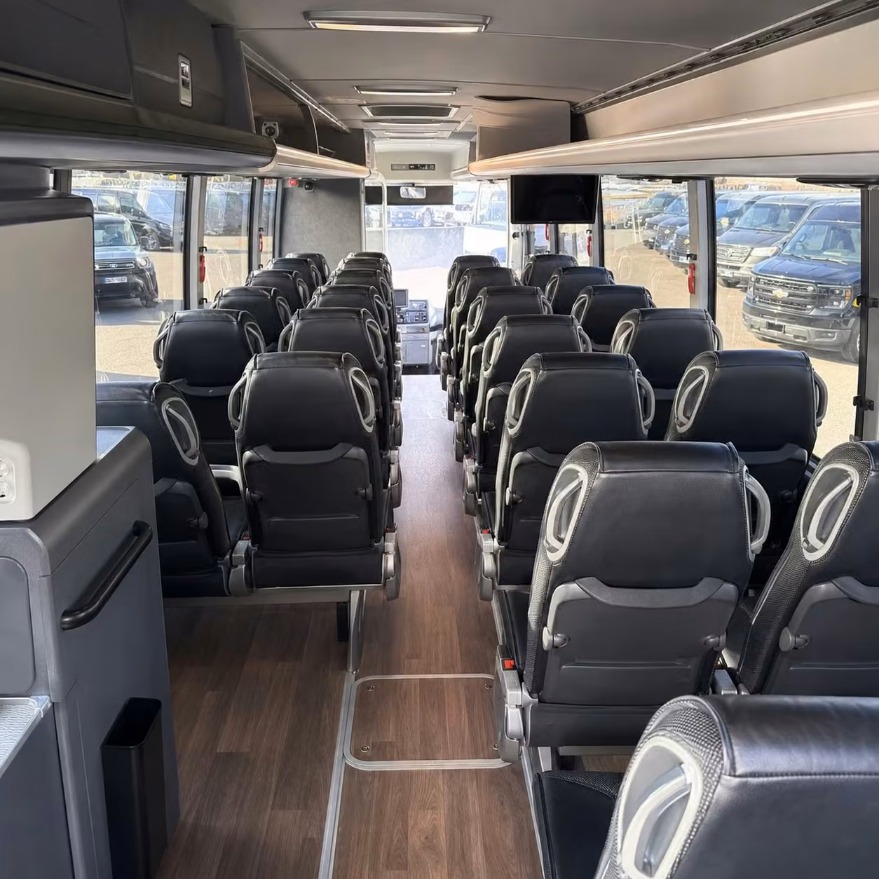 56 passenger charter bus inside